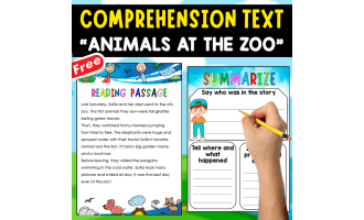 COMPREHENSION TEXT+ANCHOR CHART | ANIMALS AT THE ZOO