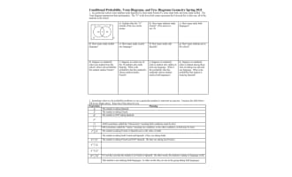 Conditional Probability, Venn Diagrams, and Tree Diagrams Geometry Review Questions & Answer Key
