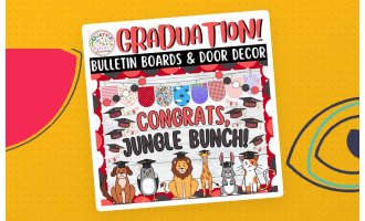 Congrats, Jungle: Animals Graduation Bulletin Boards & Door Decor Kits