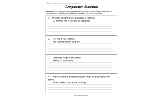 Conjunction Junction Worksheet