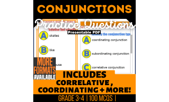 Conjunctions Practice Questions - Grade 3-4 Grammar (Presentable PDF)