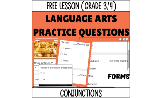 Conjunctions Sample: Grammar Grade 3-4 (Google Forms)