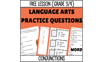 Conjunctions Sample: Grammar Grade 3-4 (Word)