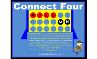 Connect Four Putting Letters in Order Activity