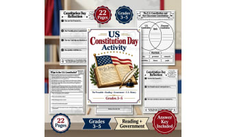 Constitution Day Preamble Reading Activities | 3rd–5th Grade