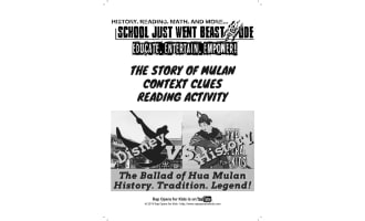 Context Clues Activities: The Story of Mulan | Fiction Passage with Questions