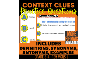 Context Clues Practice - Vocabulary Grade 3-4 (Presentable PDF)