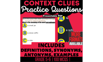 Context Clues Practice Vocabulary Grade 5-6 (Presentable PDF)