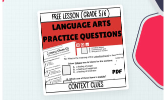 Context Clues Sample Lesson - Vocabulary Grade 5-6 (PDF)