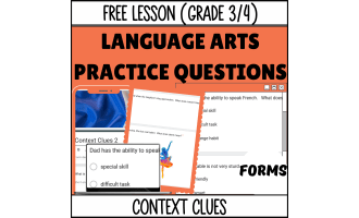 Context Clues Sample - Vocabulary Grade 3-4 (Forms)