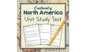 Continent of North America | Unit Study Test | Geography Bundle
