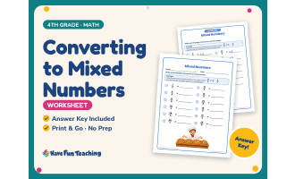 Converting to Mixed Numbers Worksheet – 4th Grade Fractions Practice