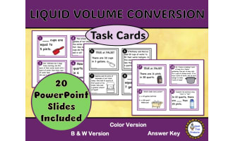 Converting Units of Liquid Volume Task Cards and Power Point Slides