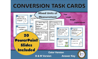 Converting Units of Measurement Task Cards and Power Point Slides