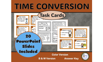 Converting Units of Time Task Cards and Power Point Slides