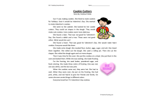 Cookie Cutters - Reading Comprehension Worksheet
