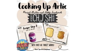 Cooking Up Artic, CH, J, SH, Boom Cards Speech Therapy