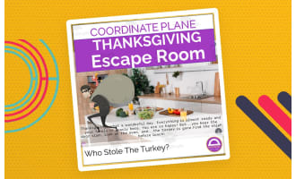 Coordinate Plane Escape Room Thanksgiving Activity | The Missing Turkey