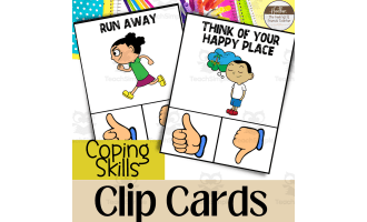 Coping Skill Clip Cards For Understanding Good and Bad Coping Skills