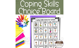 Coping Skills Menu & Chart For Students-- Behavior Management Tool