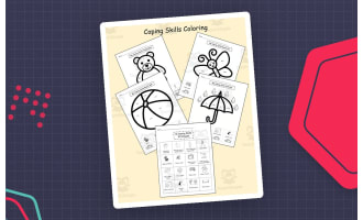 Coping Skills SEL Colouring Pages – 4 Strategy Sheets