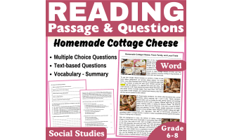 Cottage Cheese: Social Studies Reading Comprehension Passage (Word)
