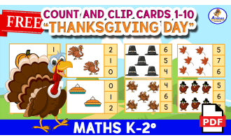 COUNT AND CLIP 1 to 10 - THANKSGIVING DAY