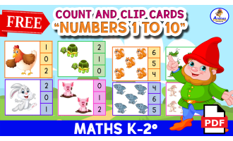 COUNT AND CLIP Animals Theme - Numbers 1 to 10