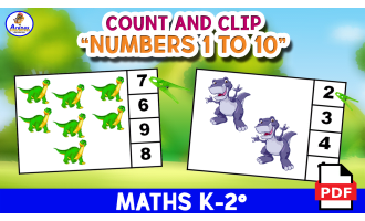 COUNT AND CLIP - Numbers 1 to 10 - DINOSAUR THEME