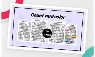 Count And Color 1-20 Worksheet.