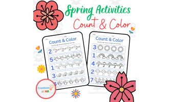 Count and Color Spring Printables for Preschoolers.