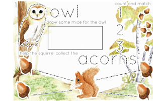 Count and Match Educational Poster