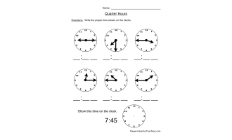Count Quarter Hours Worksheet