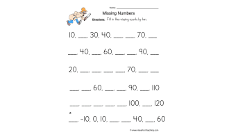 Skip Count by Tens Worksheet by Teach Simple Skip Count by Tens Worksheet by Teach Simple