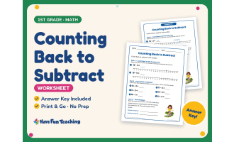 Counting Back to Subtract Worksheet – 1st Grade Subtraction Practice