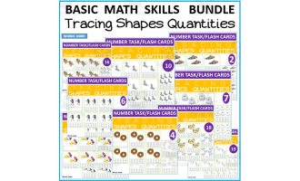 COUNTING BY TRACING SHAPES TASK CARDS BUNDLE