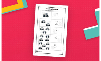 Counting Cars 1–20 – Hands-On Number Printable