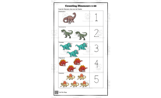Counting Dinosaurs 1-20 Printable