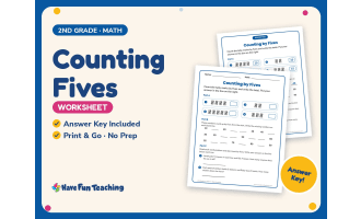 Counting Fives Worksheet – 2nd Grade Skip Counting Practice