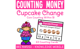 Counting Money - Counting Coins Game - Task Cards & Response Sheet