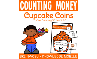 Counting Money - Cupcake Coins Game - Task Cards & Response Sheet