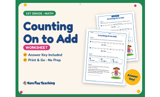 Counting On to Add Worksheet – 1st Grade Addition Practice