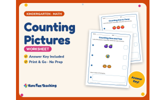 Counting Pictures Worksheets – Kindergarten Math Practice + Answer Key