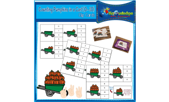 Counting Pumpkins in a Cart Clip Cards (0-10) - EBOOK