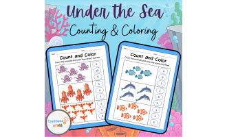 Counting Sea Animals Math Worksheets
