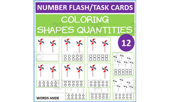 COUNTING SHAPES COLORING TASK CARDS 12
