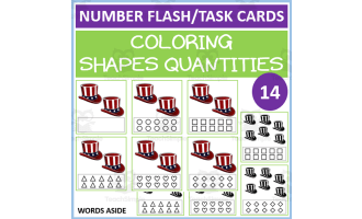 COUNTING SHAPES COLORING TASK CARDS 14