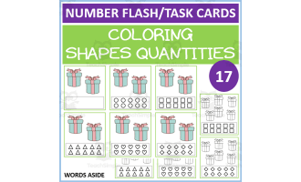 COUNTING SHAPES COLORING TASK CARDS 17