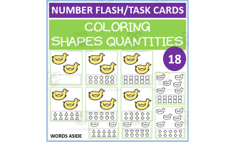 COUNTING SHAPES COLORING TASK CARDS 18