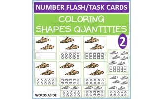 COUNTING SHAPES COLORING TASK CARDS 2